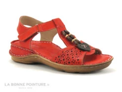 Pedro Torres 754 - Sandale Cuir Rouge - Chaussure Confort Femme