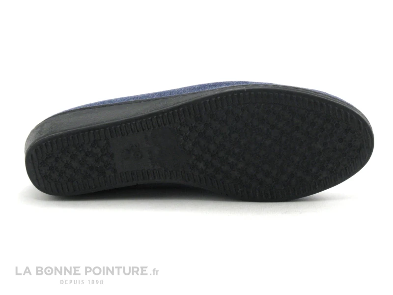 RYB 22118 - Bleu Jeans - Broderies Fleurs - Chausson Femme – Image 4