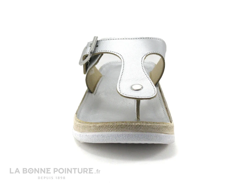 Agora Argento - Tong Femme Reglable Cuir Argent – Image 2