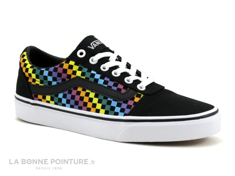 Vans WARD Rainbow Mini Check Noir - Basket Toile – Image 5