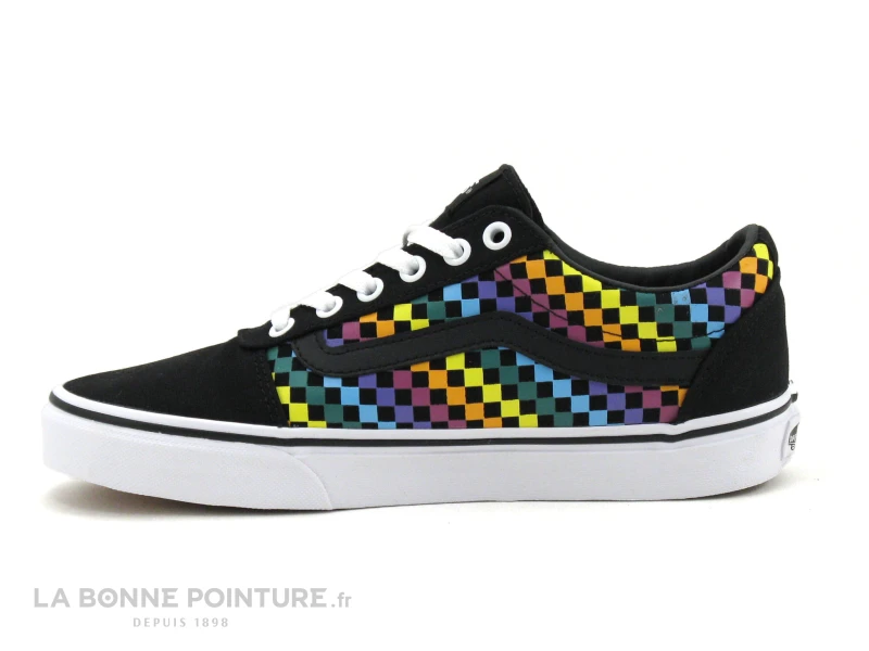 Vans WARD Rainbow Mini Check Noir - Basket Toile – Image 3
