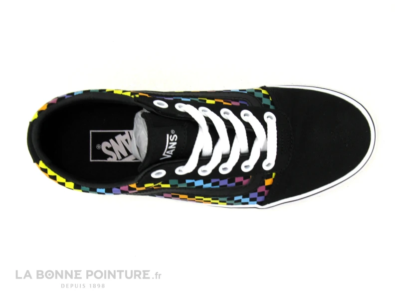 Vans WARD Rainbow Mini Check Noir - Basket Toile – Image 6