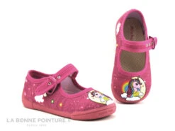 Michu Shoes 2571 Rose Fuchsia - Licorne - Chausson Ballerine Fille