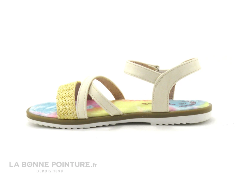 Wipop YOVICO Beige - Paille - Semelle Multicolore - Sandale Fille – Image 2