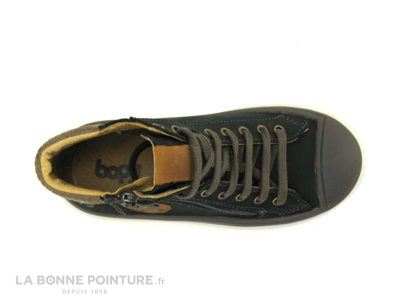 Bopy VELVET Vert - Basket Montante GARCON Cuir Vert – Image 6