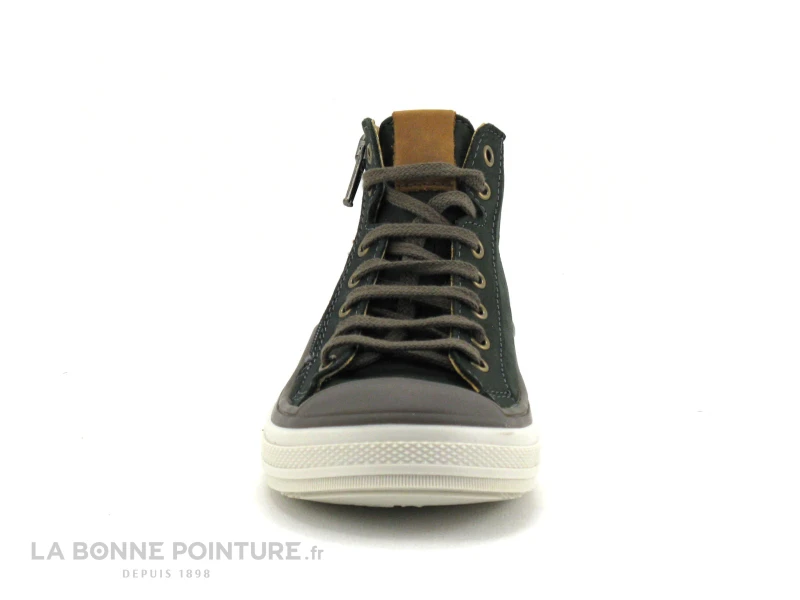 Bopy VELVET Vert - Basket Montante GARCON Cuir Vert – Image 2