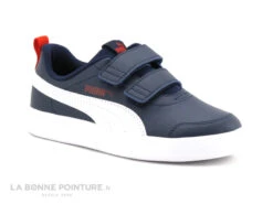 Puma COURTFLEX Bleu Marine - Basket Enfant Avec Scratches