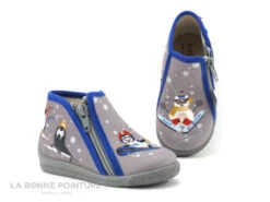 Bellamy MANOIR TWINS Pole Nord Gris - Chaussons BEBE