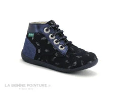 Kickers BONZIP-2 - 879058 - Marine Imprime - Chaussure Montante BEBE