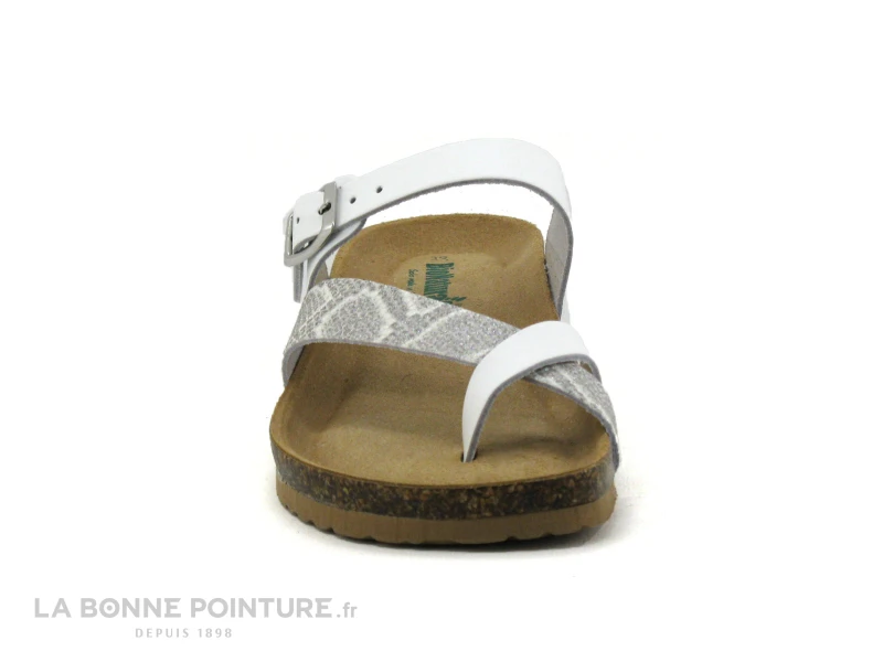 Bionatura 12A456 Blanc Multi - Tong Femme Semelle Compensee – Image 2
