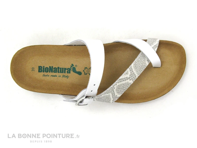 Bionatura 12A456 Blanc Multi - Tong Femme Semelle Compensee – Image 6
