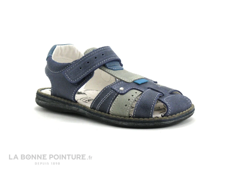 Bopy ELVIS - Bleu Marine - Gris - Sandale Velcro GARCON – Image 5