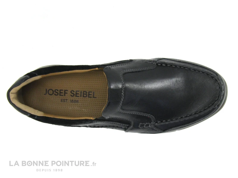 Josef Seibel 25319 Enrico Noir - Mocassin Confort Homme Cuir Noir – Image 5