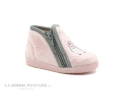 Bellamy MALOU Pingouin Rose - Pantoufle Fille Fermeture Eclair