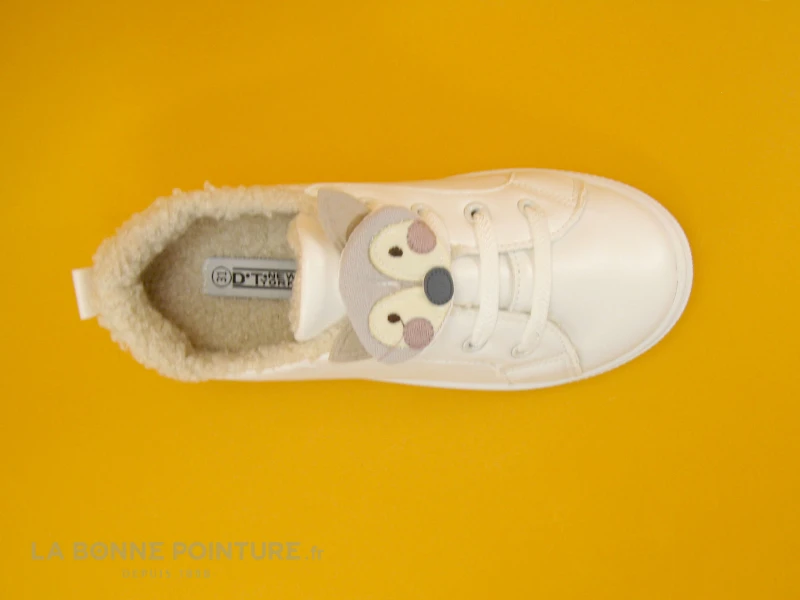 DT New York B337830 White - Lacet Elastique Animal - Sneakers Fille – Image 4