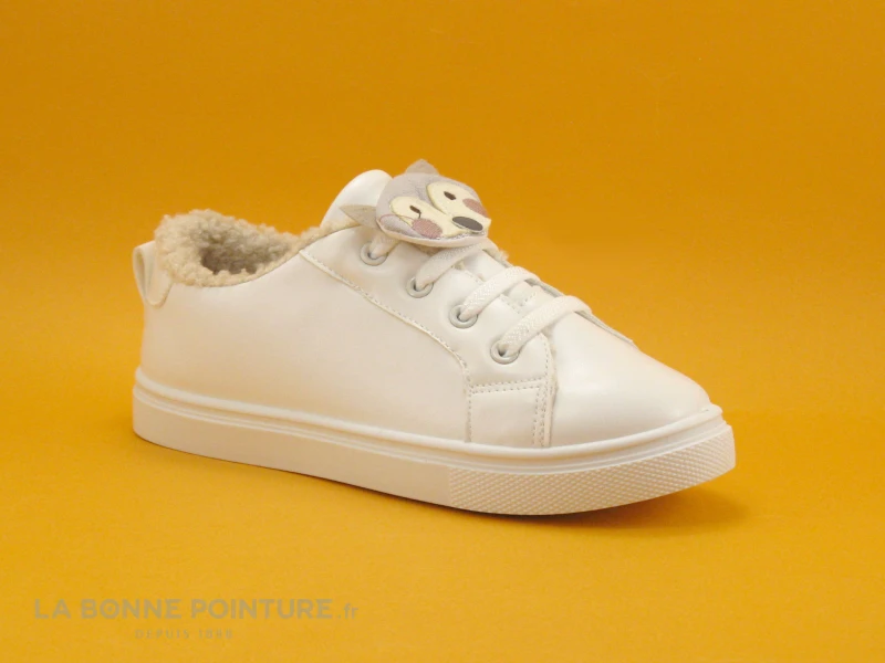 DT New York B337830 White - Lacet Elastique Animal - Sneakers Fille – Image 3