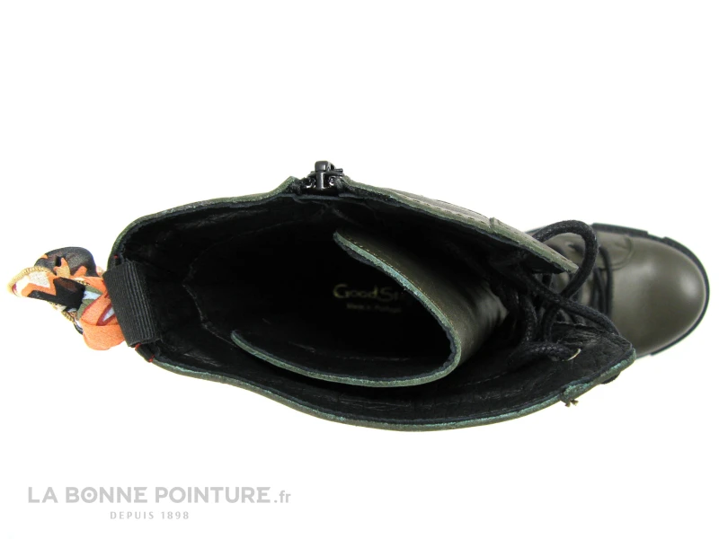 GoodStep 3625-D07 Kaki - Noir Matelasse - Bottine Lacet Femme – Image 6