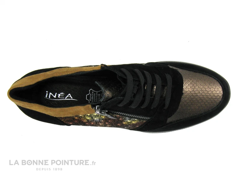 Inea PADOU - Velours Multi Noir Or - Basket Compensee Femme – Image 6