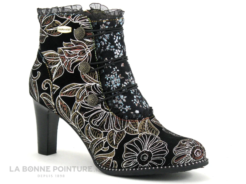 Laura Vita ALCBANEO 130F Cerise - Boots Femme Noire - Rouge Talon Haut – Image 5