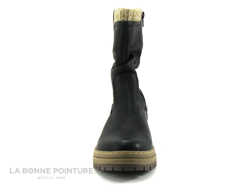 B Et M Banana Moon - REBUS Noir - Bottine Femme - Lainage Beige – Image 2