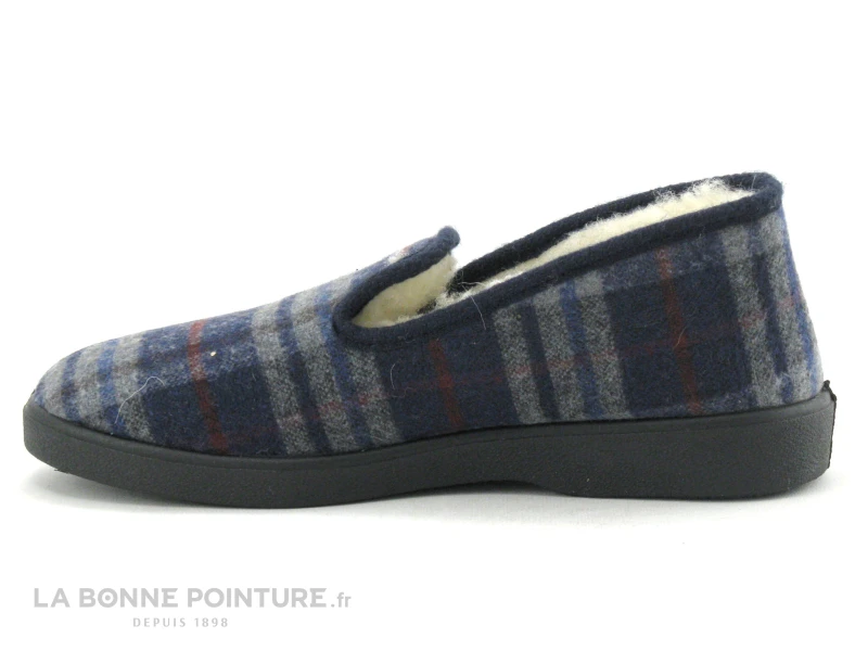 Lollans 00120167 - Ecossais Bleu Marine - Charentaise Homme – Image 2