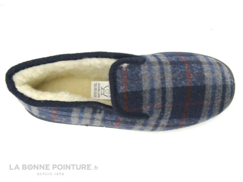 Lollans 00120167 - Ecossais Bleu Marine - Charentaise Homme – Image 3