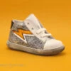 Bopy RECLAIR Blanc - Imprime Argent - Chaussure Montante Fille