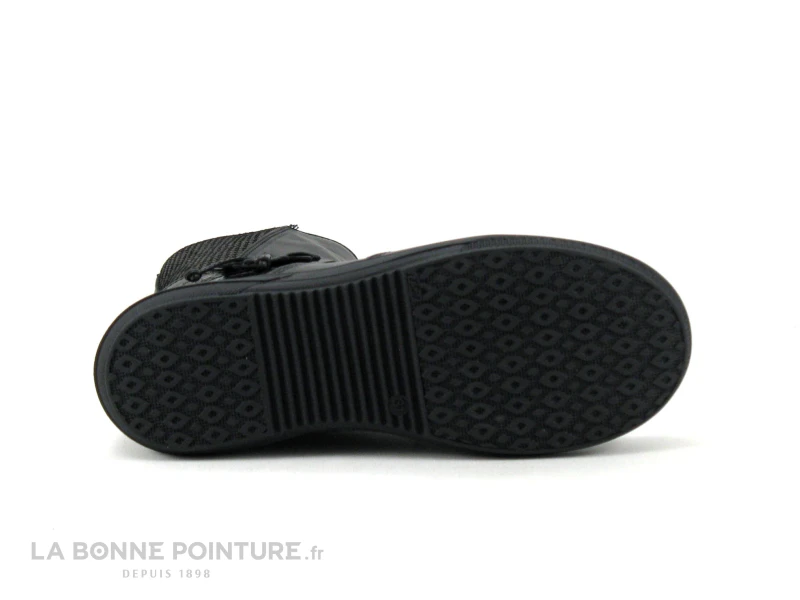 Bopy SIDIKI Noir - Fleur Argent - Botte Fille Cuir Noir – Image 7