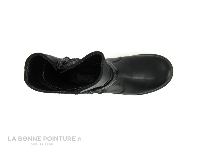 Bopy SIDIKI Noir - Fleur Argent - Botte Fille Cuir Noir – Image 6