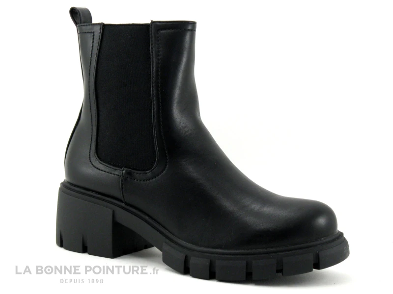 The Divine Factory MR4556 - Noir - Bottine Semelle Epaisse Femme