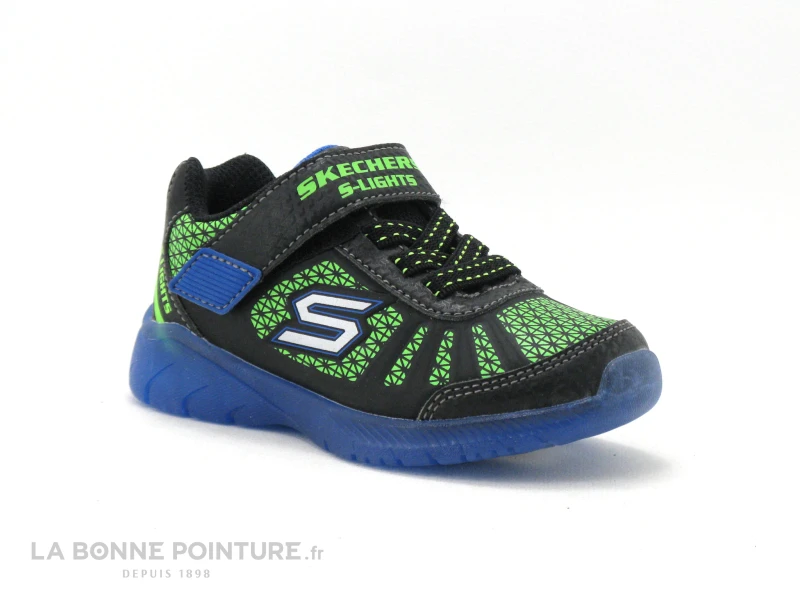 Skechers Light ILLUMI Black Blue Lime - 401520N - Basket Led – Image 5