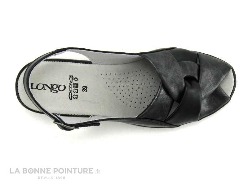 Longo 1020273 Noir - Gris Metal - Sandale Classique Femme – Image 6