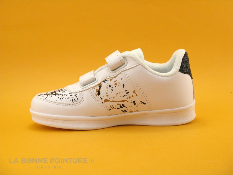 Petit Genie ES4075J Blanc - Tachetee Noir Et Jaune - Basket Velcro Fille – Image 3