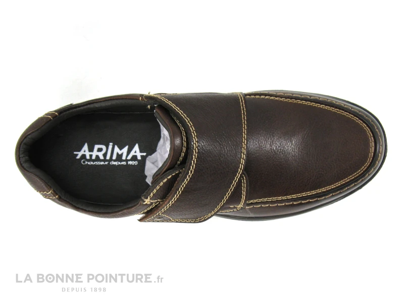 Arima OSVALD Coffee - Chaussure Homme Cuir Marron - Bride Velcro – Image 6
