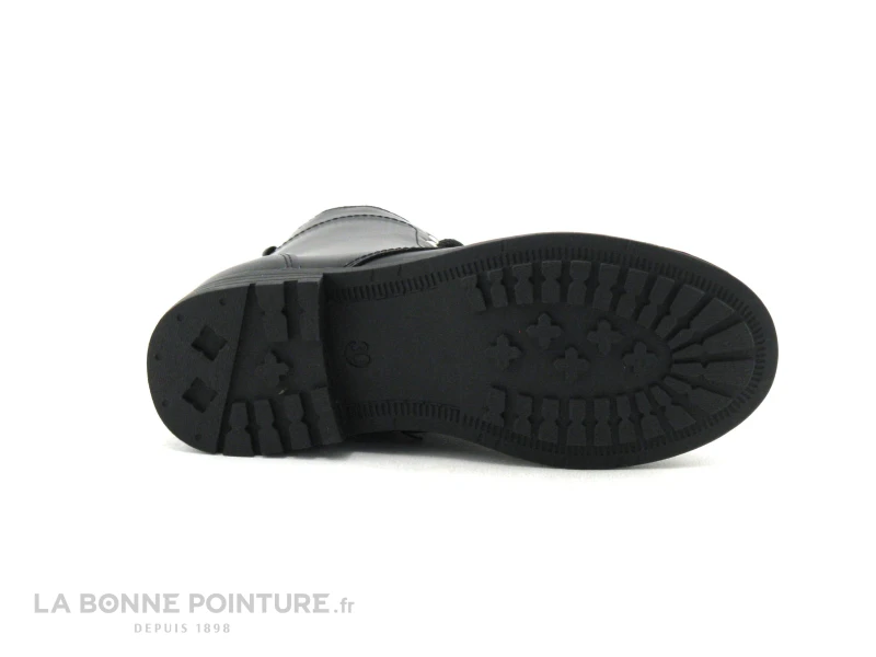 Wipop WOLFFY Noir - Boots Fille Noires - Oeillets Fleurs Argent – Image 4