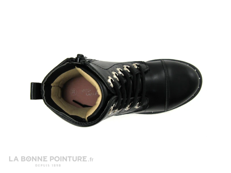 Wipop WOLFF Noir - Chaussure Montante Fille - Oeillets Fleurs – Image 2