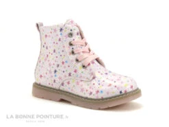 Happy Bee B595180 Pink - Boots Fille Rose Avec Etoiles Multicolores