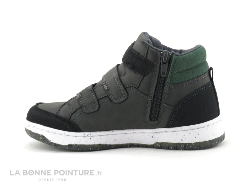 Alma Planete ECKOS - 3 Velcros - Gris Vert Noir - Basket Montante GARCON – Image 3