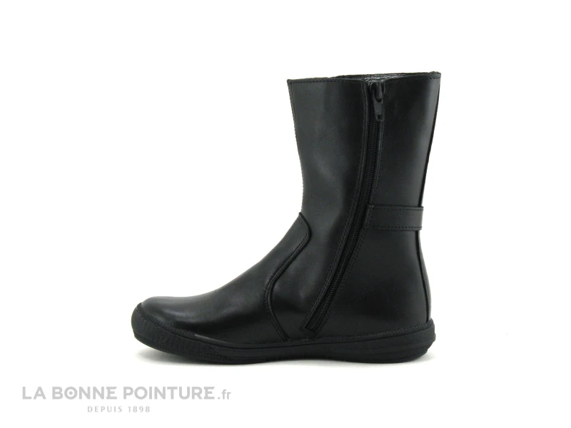 Bopy Surielle Noir - Bottines Fille Velours Et Cuir Et Zip – Image 3