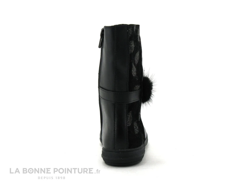 Bopy Surielle Noir - Bottines Fille Velours Et Cuir Et Zip – Image 4