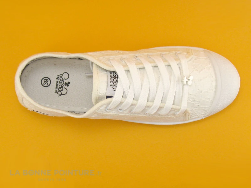 Le Temps Des Cerises BASIC 02 Dentelle Blanc - Basket Toile – Image 6