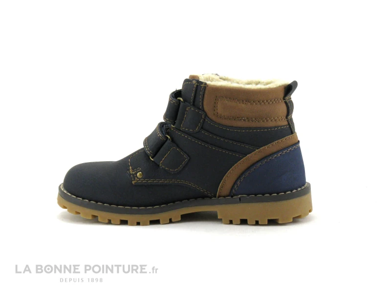 BM Footwear 2160106 Bleu Marine - Boots GARCON 2 Velcros – Image 2