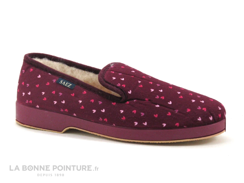 Saez CADETE Bordeaux - Coeurs Roses - Charentaise Femme