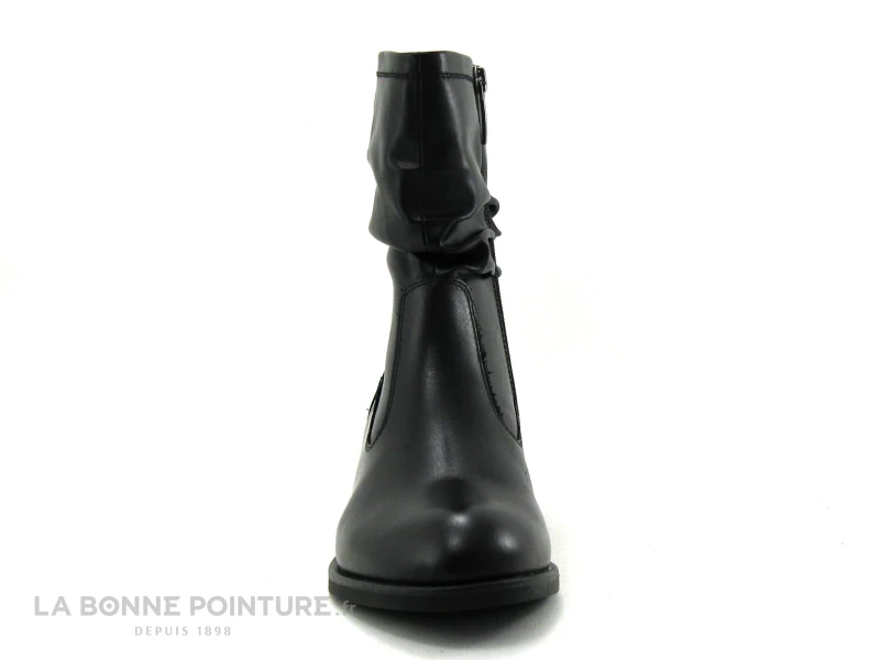 Tamaris Black 1-25055-25 Bottines Noires Plissees A Zip – Image 2