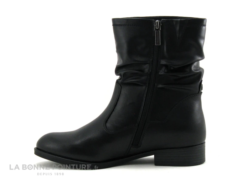 Tamaris Black 1-25055-25 Bottines Noires Plissees A Zip – Image 3