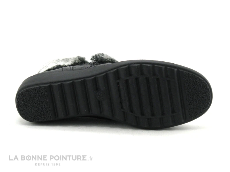 Sweet R CRIVON Noir - Haut Fourrure Grise - 2 Zips - Boots Femme – Image 4