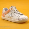 Bopy RILAX Blanc Orange - Etoile Argent - Basket Basse Fille