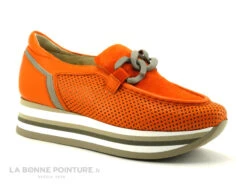 Softwaves CASSIE Mandarine - Mocassin Ajoure - Semelle Compensee