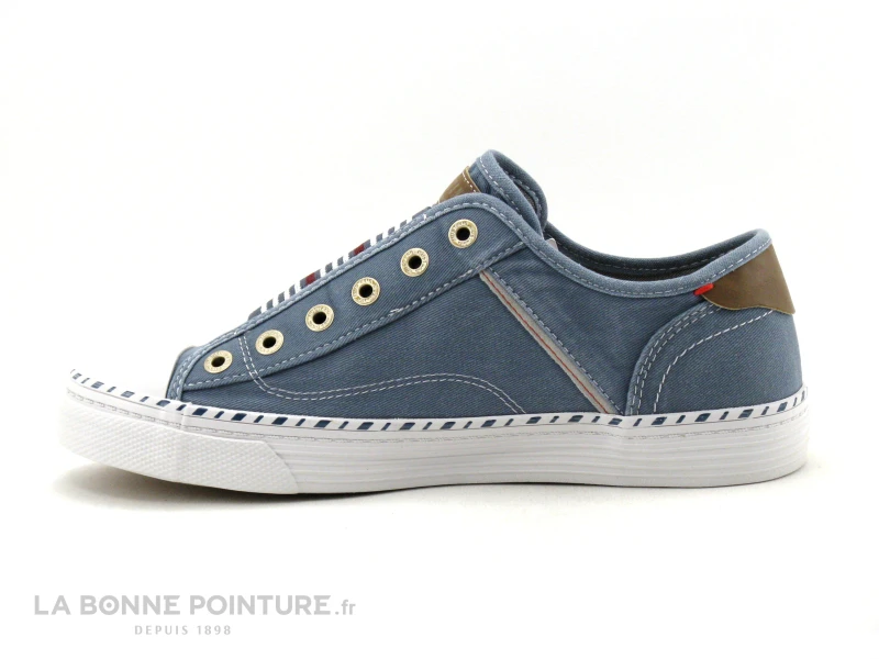 Mustang 1376-402-807 Bleu Ciel - Basket Sans Lacet Femme En Toile – Image 3