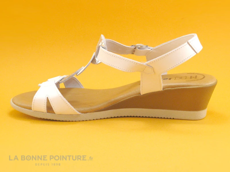 Jordana 2323 - Blanc - Argent - Sandale Compensee Femme – Image 3